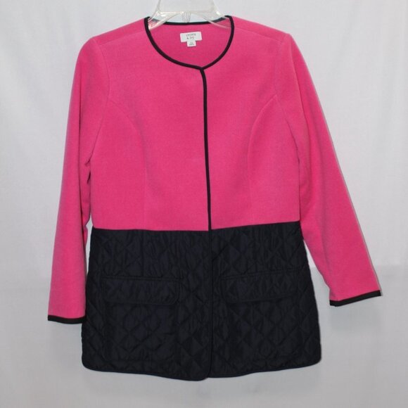 Crown & Ivy Pink and Navy Fleece Jacket - Picture 14 of 16